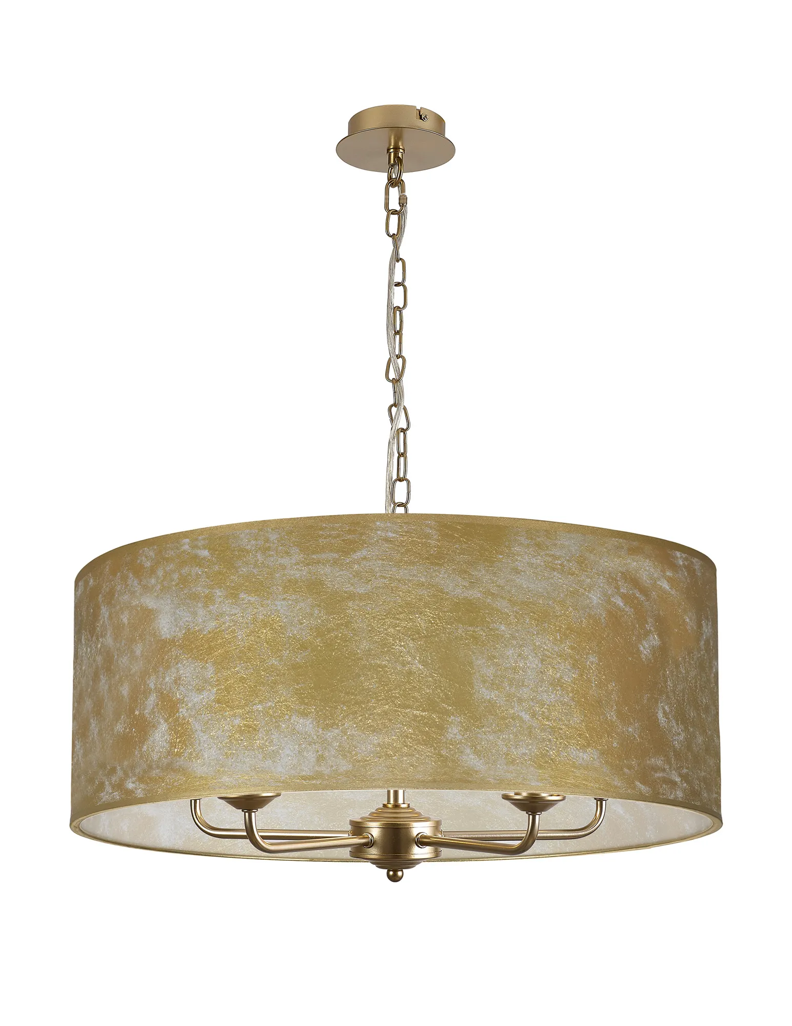 Banyan 60cm 5 Light Pendant Champagne Gold; Gold Leaf DK0985  Deco Banyan CG GL